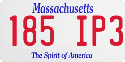 MA license plate 185IP3