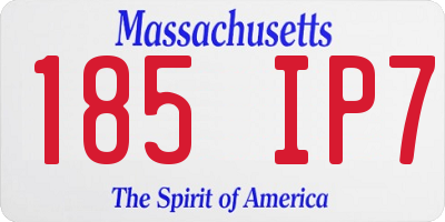 MA license plate 185IP7