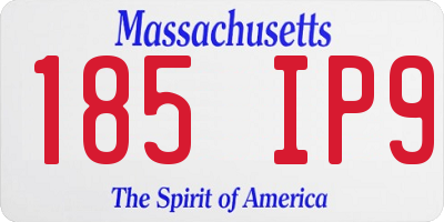 MA license plate 185IP9