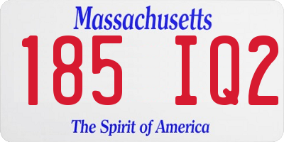 MA license plate 185IQ2