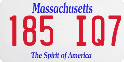 MA license plate 185IQ7