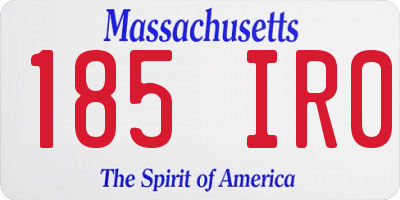 MA license plate 185IR0