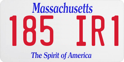 MA license plate 185IR1