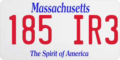 MA license plate 185IR3