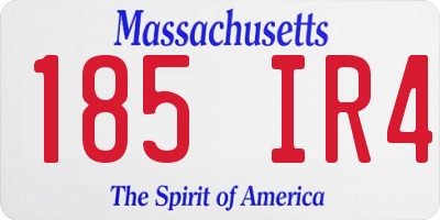 MA license plate 185IR4