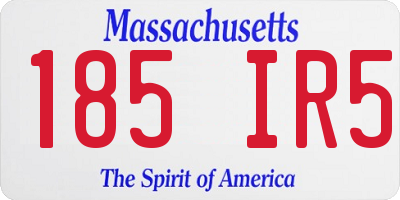 MA license plate 185IR5