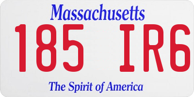 MA license plate 185IR6