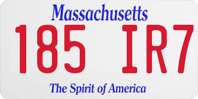 MA license plate 185IR7