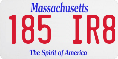 MA license plate 185IR8