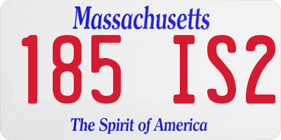 MA license plate 185IS2