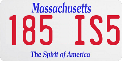 MA license plate 185IS5