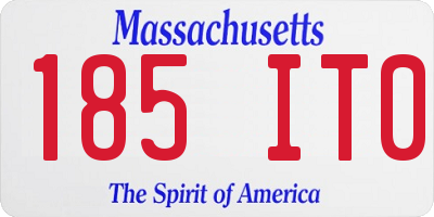 MA license plate 185IT0