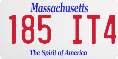 MA license plate 185IT4
