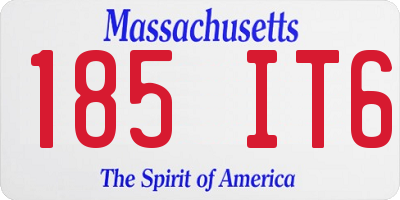 MA license plate 185IT6