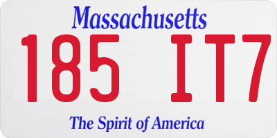 MA license plate 185IT7