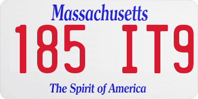 MA license plate 185IT9
