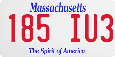 MA license plate 185IU3