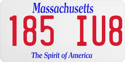 MA license plate 185IU8