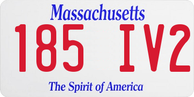 MA license plate 185IV2