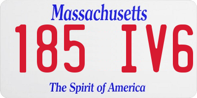 MA license plate 185IV6