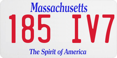 MA license plate 185IV7
