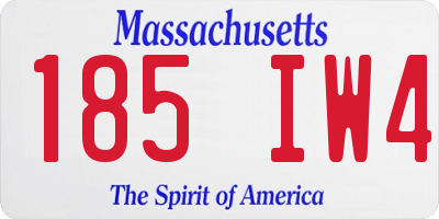 MA license plate 185IW4