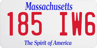 MA license plate 185IW6