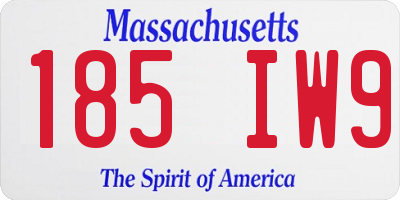MA license plate 185IW9