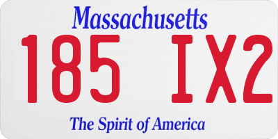 MA license plate 185IX2
