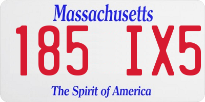 MA license plate 185IX5