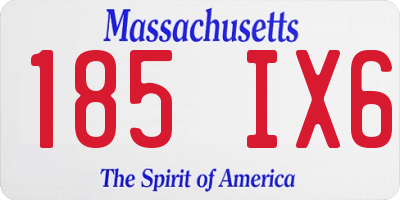 MA license plate 185IX6