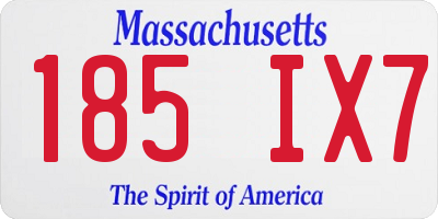 MA license plate 185IX7