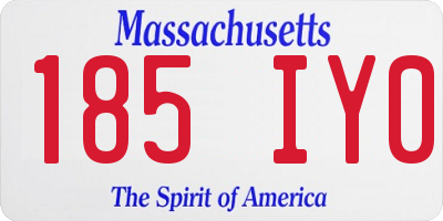 MA license plate 185IY0
