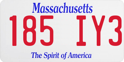 MA license plate 185IY3