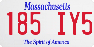 MA license plate 185IY5