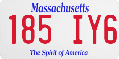 MA license plate 185IY6