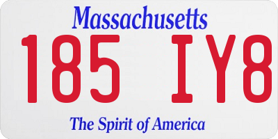 MA license plate 185IY8