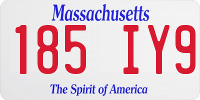MA license plate 185IY9