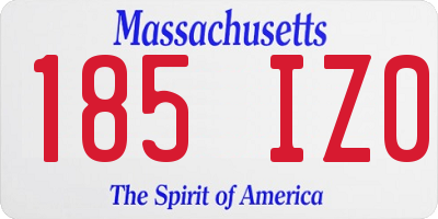 MA license plate 185IZ0
