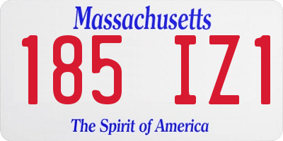MA license plate 185IZ1