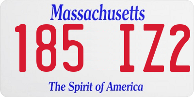 MA license plate 185IZ2