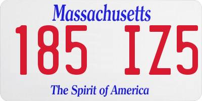 MA license plate 185IZ5