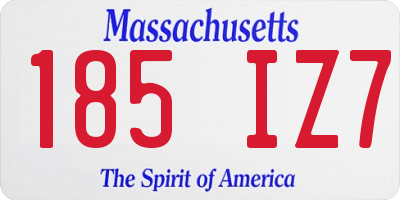 MA license plate 185IZ7