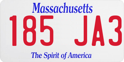 MA license plate 185JA3