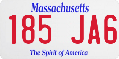 MA license plate 185JA6