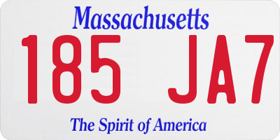 MA license plate 185JA7