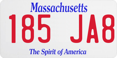 MA license plate 185JA8