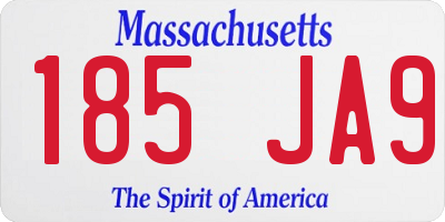 MA license plate 185JA9