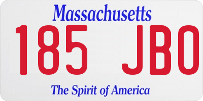 MA license plate 185JB0