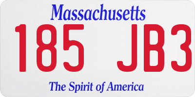 MA license plate 185JB3